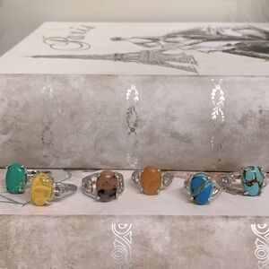 🔺3/$20 - Rings Bundle Gem Stones Variety Of Sizes